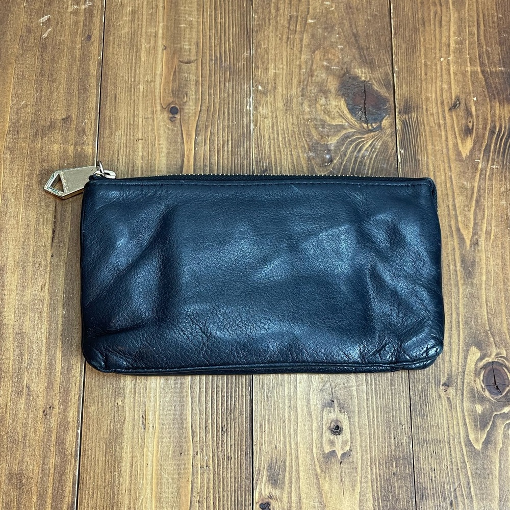 Christopher Kon black leather clutch wallet
